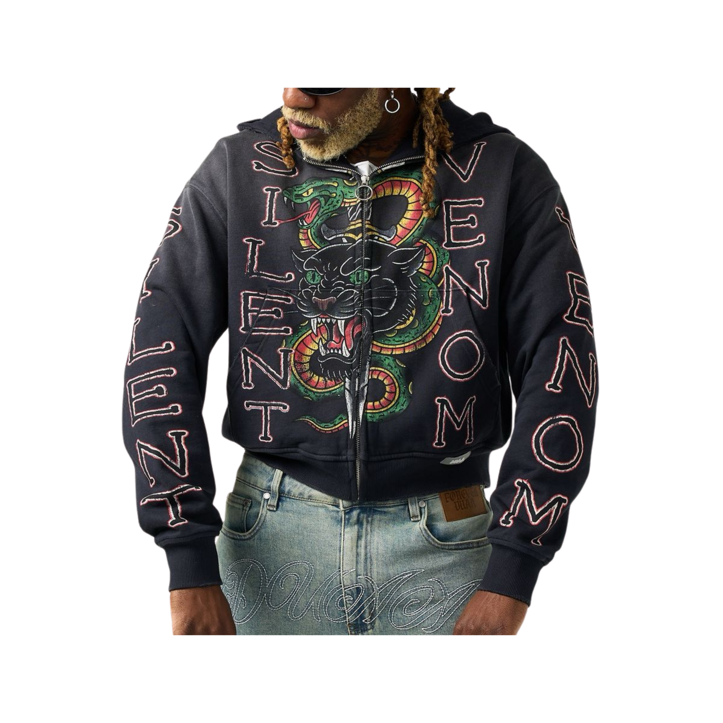 DUAA "Snake" Zip Up Hoodie (Black)