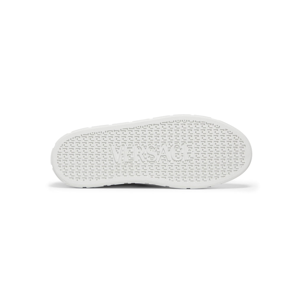 Versace Embroidered Greca Sneakers (White/Purple)