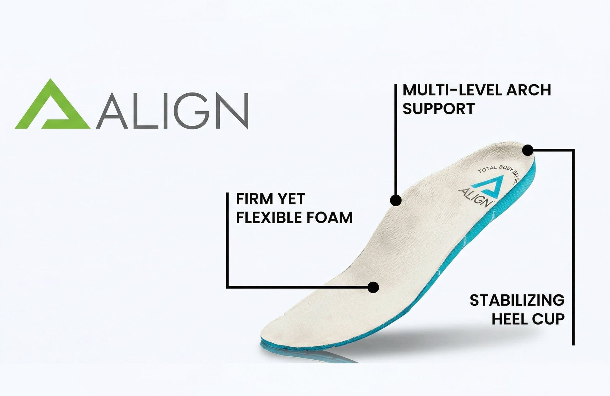 Align Burne Mens Supportive Leather Comfortable Lace Up Shoes