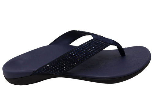Axign Womens Comfortable Premium Bling Orthotic Thongs Sandals