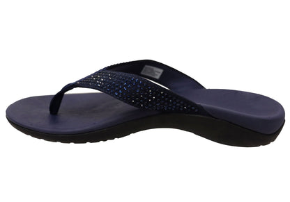 Axign Womens Comfortable Premium Bling Orthotic Thongs Sandals