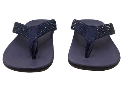 Axign Womens Comfortable Premium Bling Orthotic Thongs Sandals