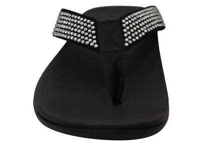 Axign Womens Comfortable Premium Bling Orthotic Thongs Sandals