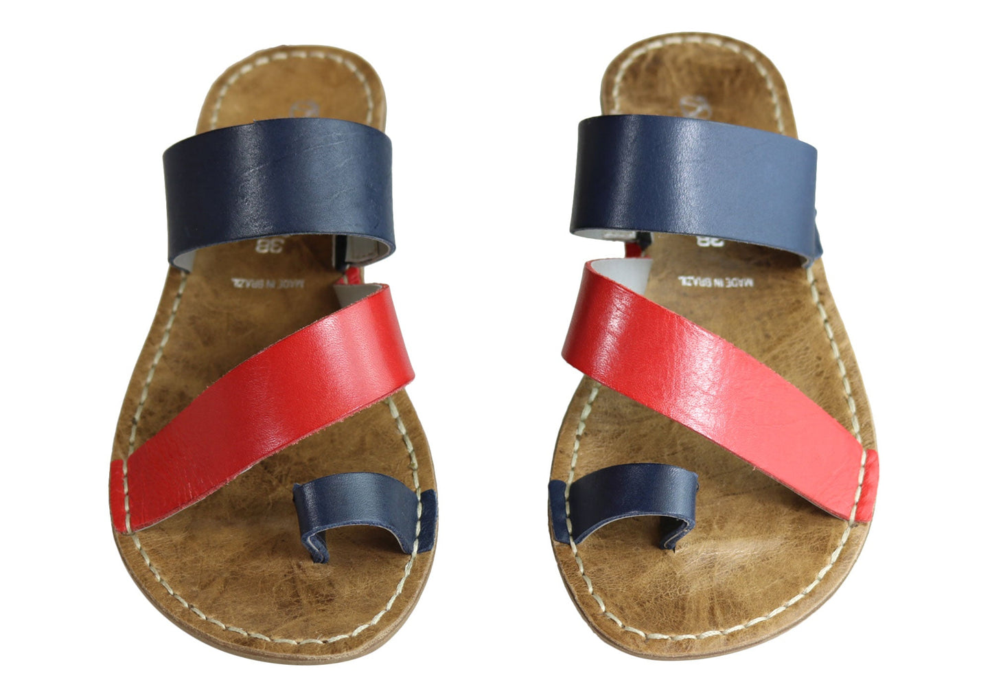 Andacco Felica Womens Comfort Leather Thongs Sandals Made In Brazil