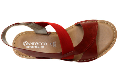 Andacco Meliza Womens Comfortable Brazilian Leather Low Heel Sandals