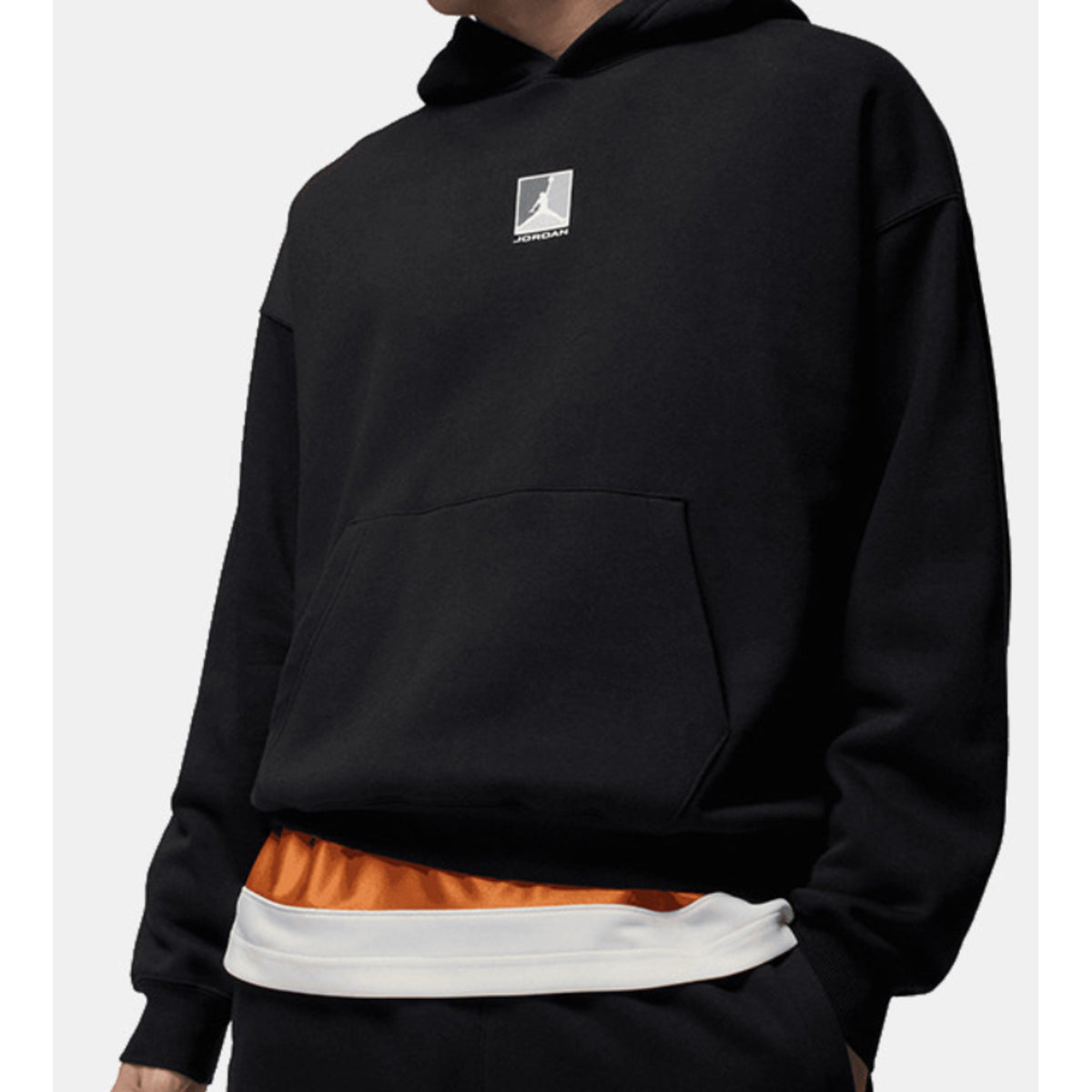 Jordan Brooklyn Fleece Hoodie Black back Logo