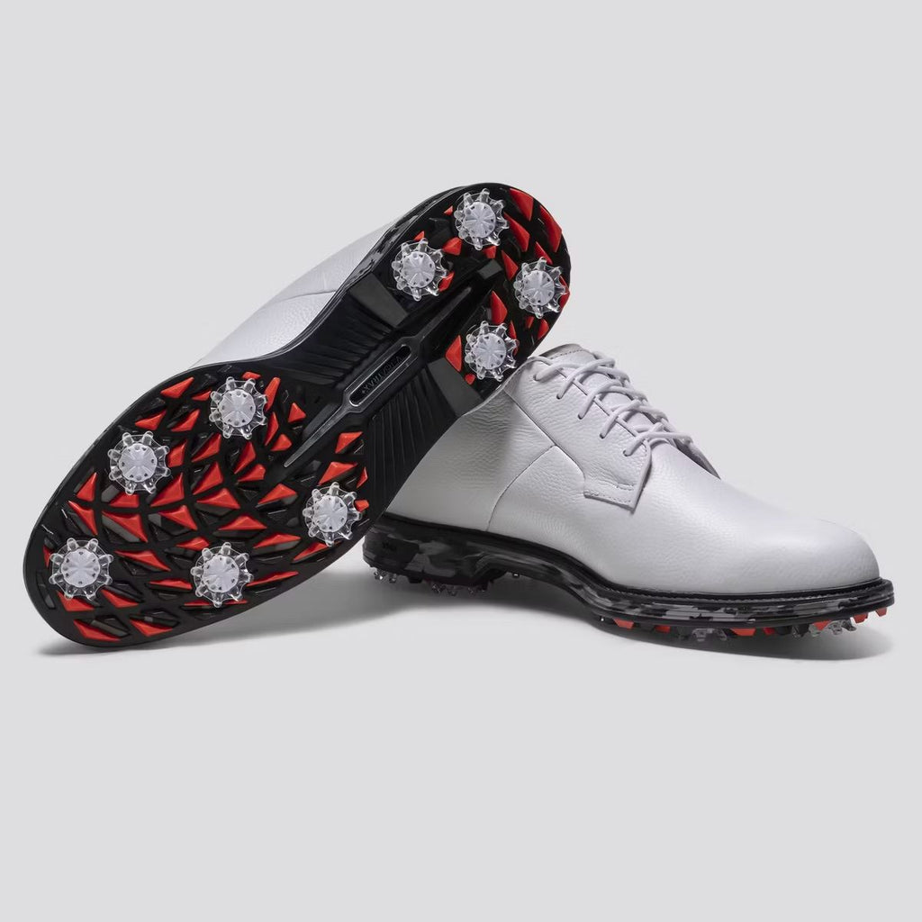 Premiere Series Field Golf Shoes Cleated Laced Golf Shoes White/Black/Red