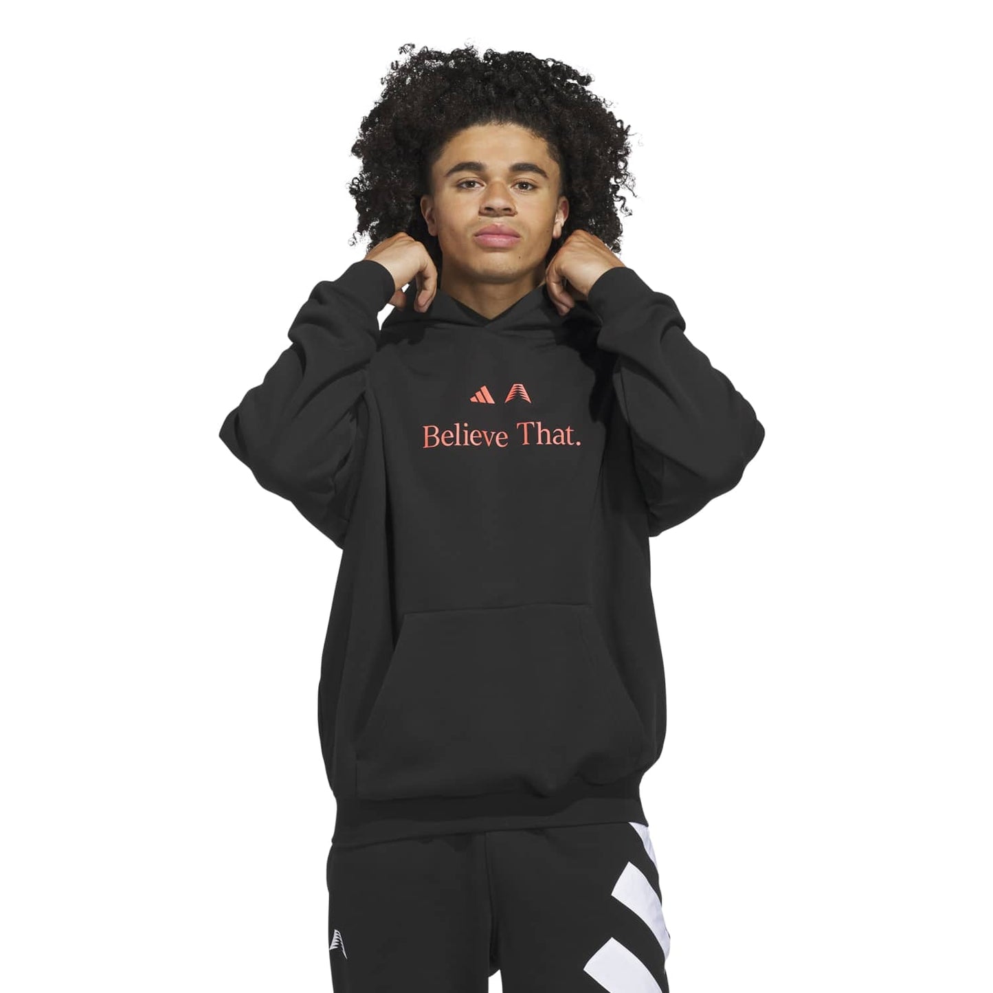 Adidas Men Anthony Edwards Believe That Hoodie Black
