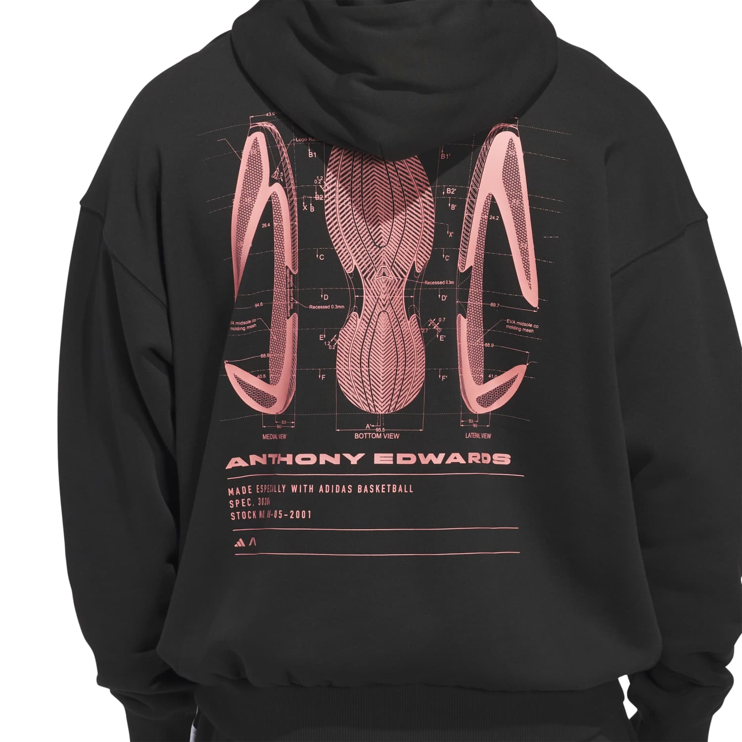 Adidas Men Anthony Edwards Schematic Hoodie Black