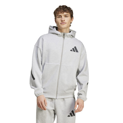 Adidas Men Z.N.E. Full Zip Hooded Track Jacket Grey JF2450