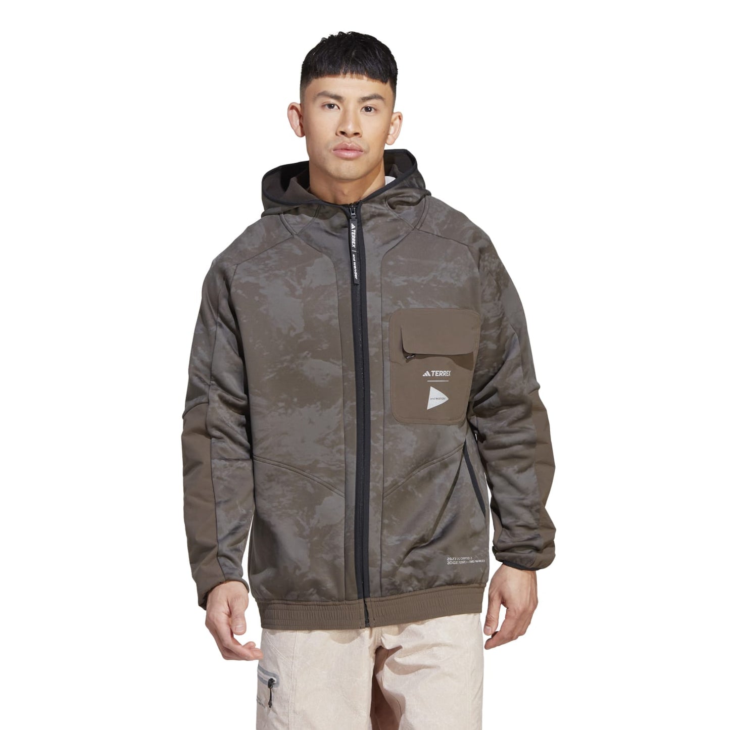 Adidas Terrex Outdoor Men And Wander AWD Mid Jacket Shadow Olive HR7140