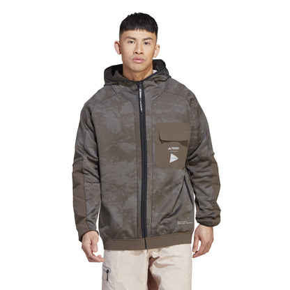 Adidas Terrex Outdoor Men And Wander AWD Mid Jacket Shadow Olive HR7140