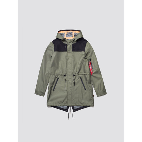 Alpha Industries Deluge Ripstop Fishtail Field Coat Sage Men MJD49000C1-310