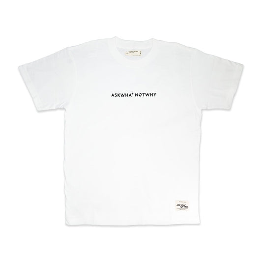 AskWhatNotWhy Launch Edition Logo T-Shirt White WHLET002