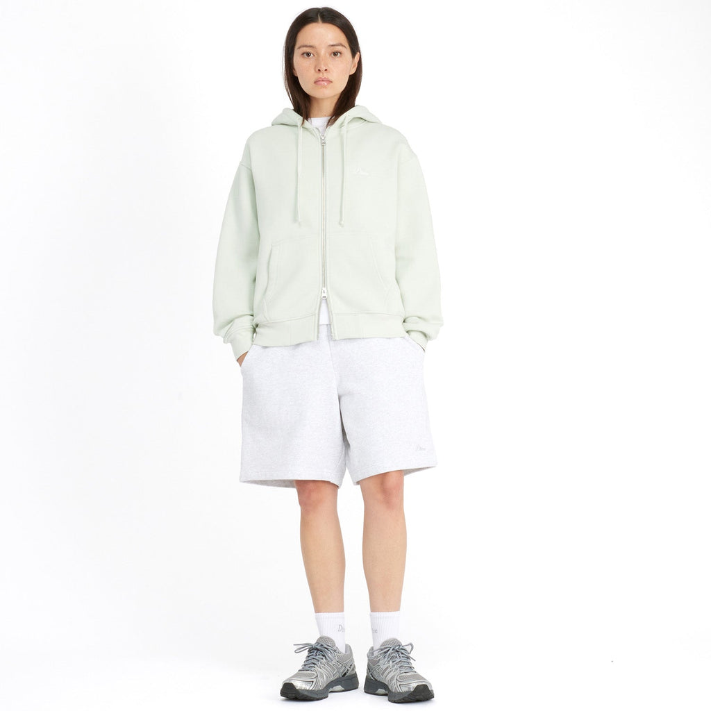 Dime Cursive Small Logo Zip Hoodie Mint