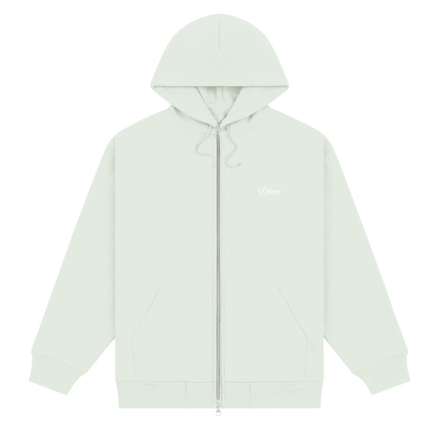 Dime Cursive Small Logo Zip Hoodie Mint