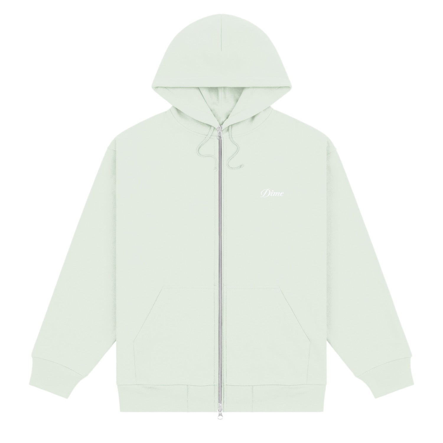Dime Cursive Small Logo Zip Hoodie Mint