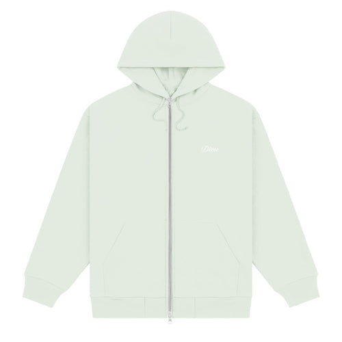 Dime Cursive Small Logo Zip Hoodie Mint