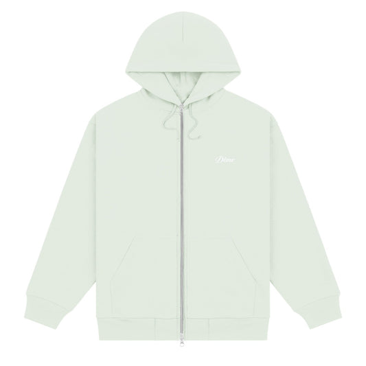 Dime Cursive Small Logo Zip Hoodie Mint