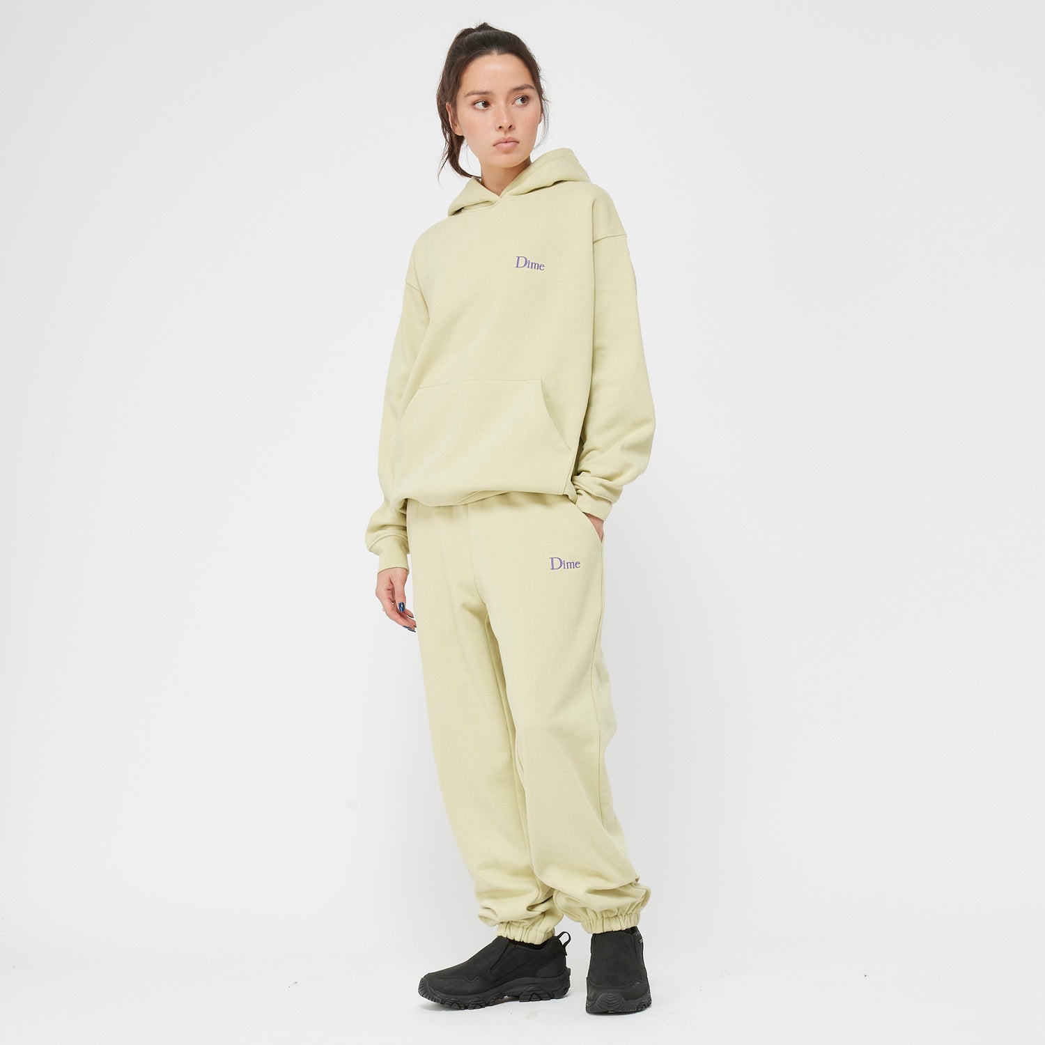 Dime Men Classic Small Logo Hoodie Light Moss