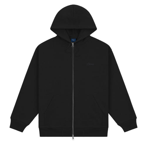 Dime Men Cursive Zip-Hoodie Black