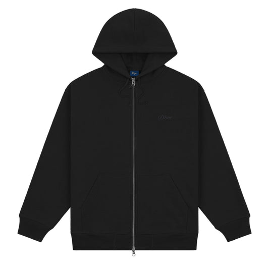 Dime Men Cursive Zip-Hoodie Black