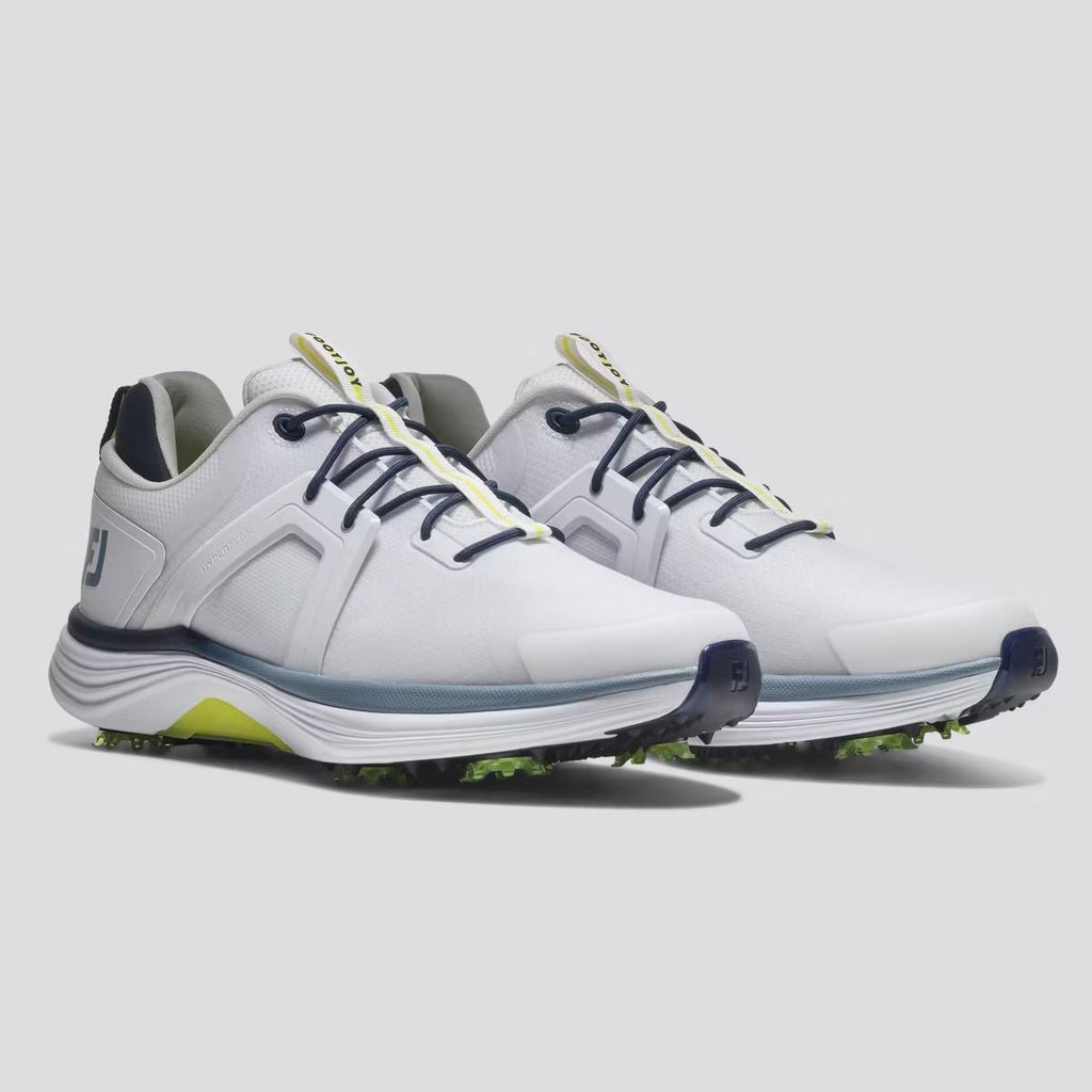 HyperFlex Cleated Laced Golf Shoes White/Blue/Lime